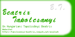beatrix tapolcsanyi business card