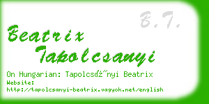 beatrix tapolcsanyi business card